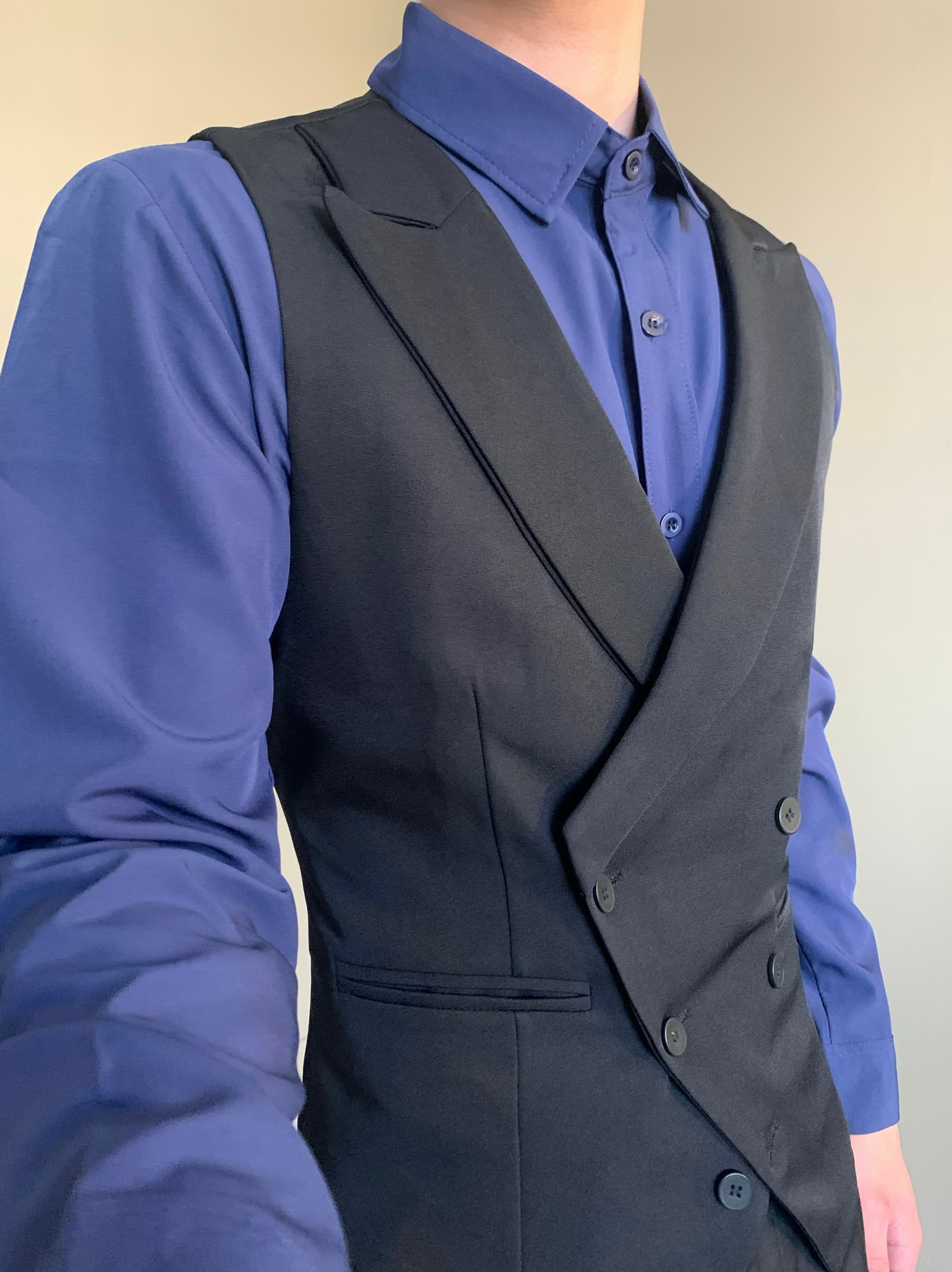 ベスト メンズ スーツ 上質ダブルベスト フォーマル仕立て