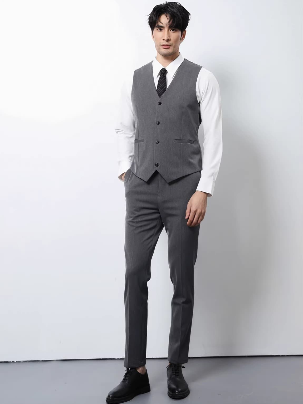 ベスト メンズ スーツ 洗練シルエット ビジネスベスト