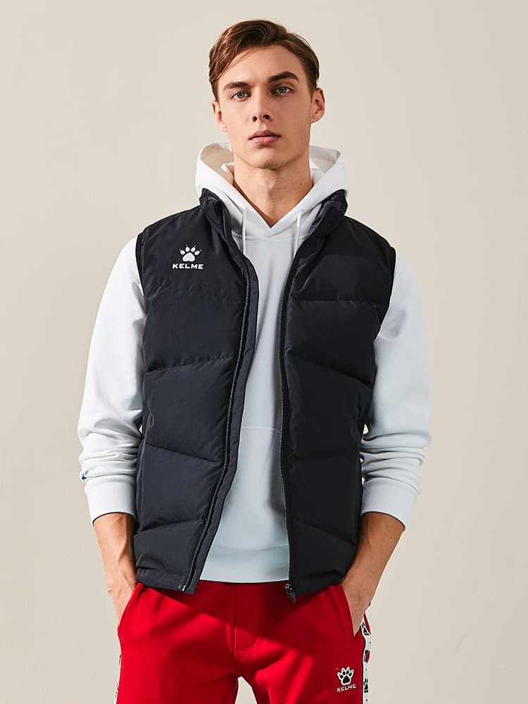 ベスト メンズ ダウン スポーティ立ち襟ダウンベスト