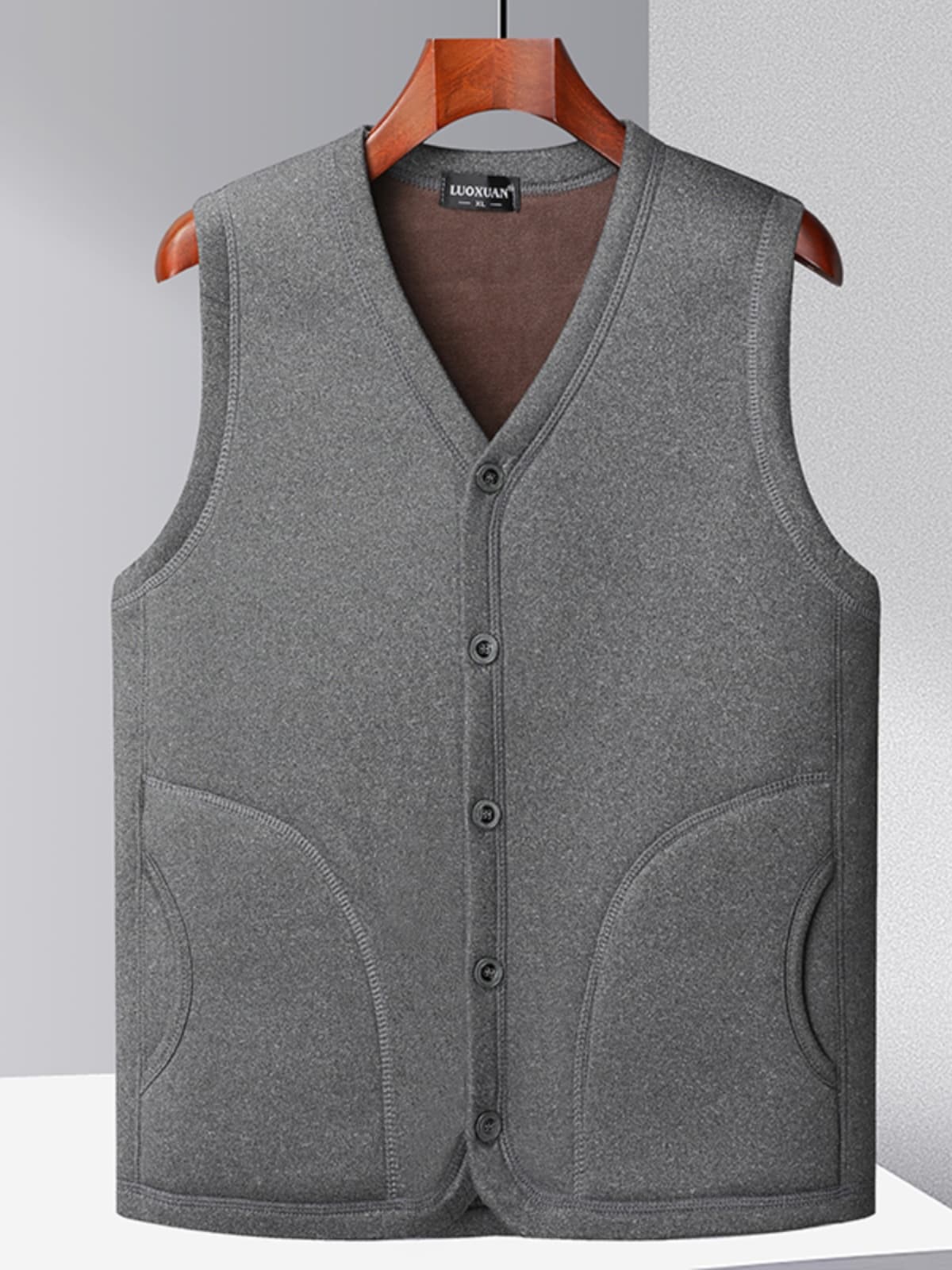 ベスト メンズ 二層構造あったかフリースベスト