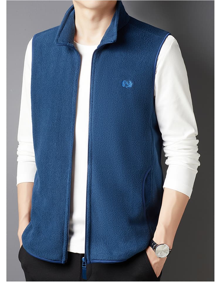 ベスト メンズ フリース スタンドカラー