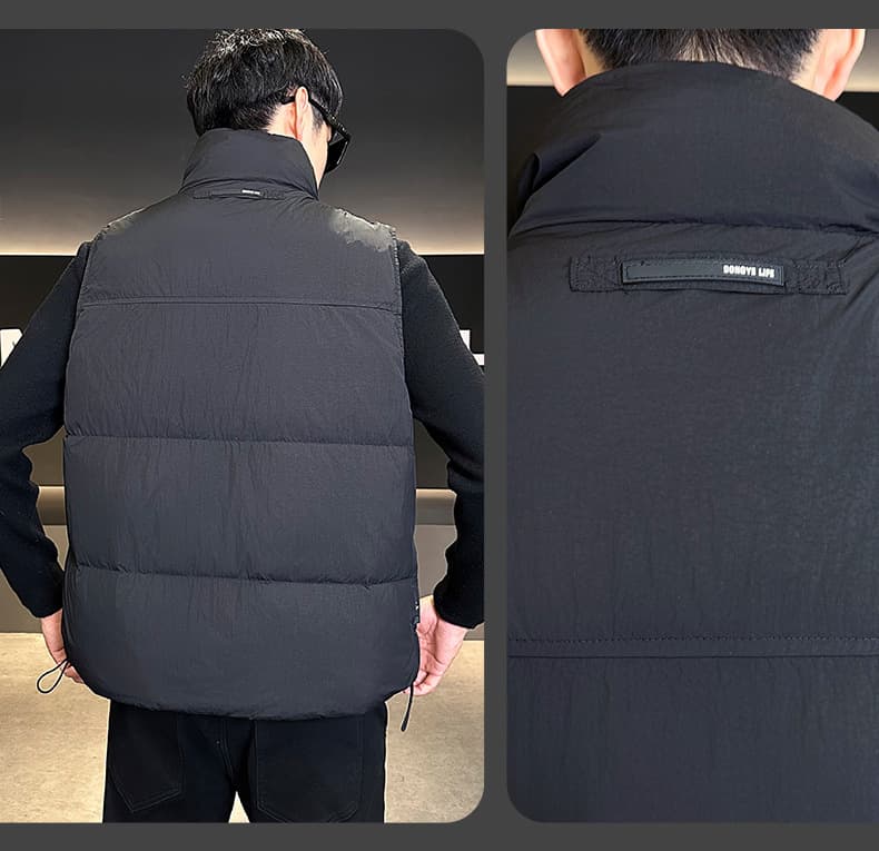 ベスト メンズ ダウン スタンドカラー軽量ダウンベスト