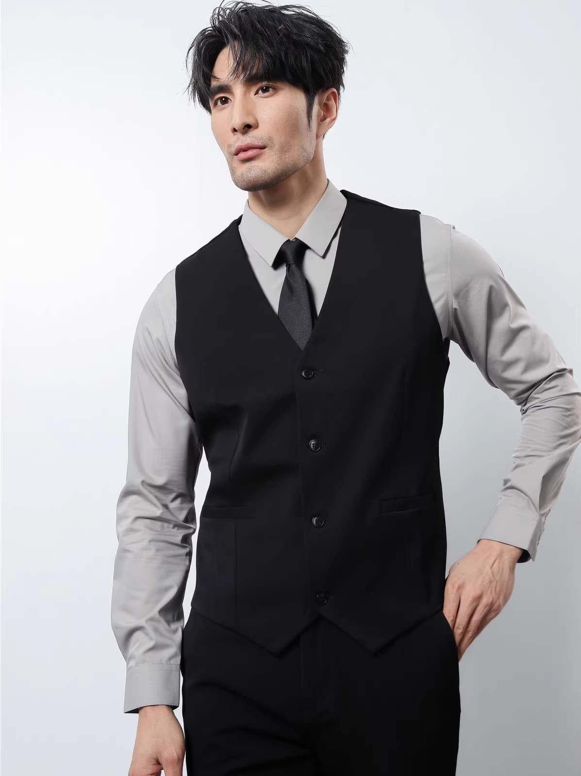ベスト メンズ スーツ 洗練シルエット ビジネスベスト