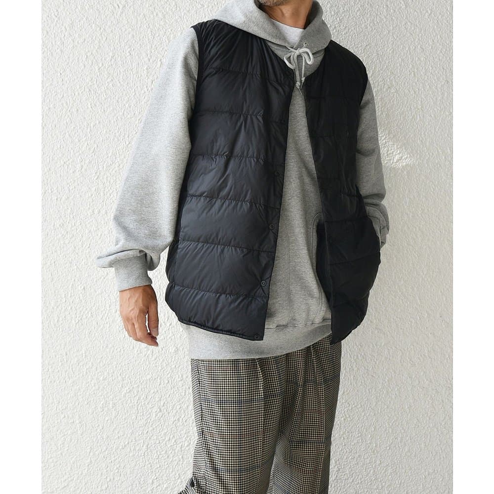 ベスト メンズ ダウン シンプル胸ポケット付きダウンベスト