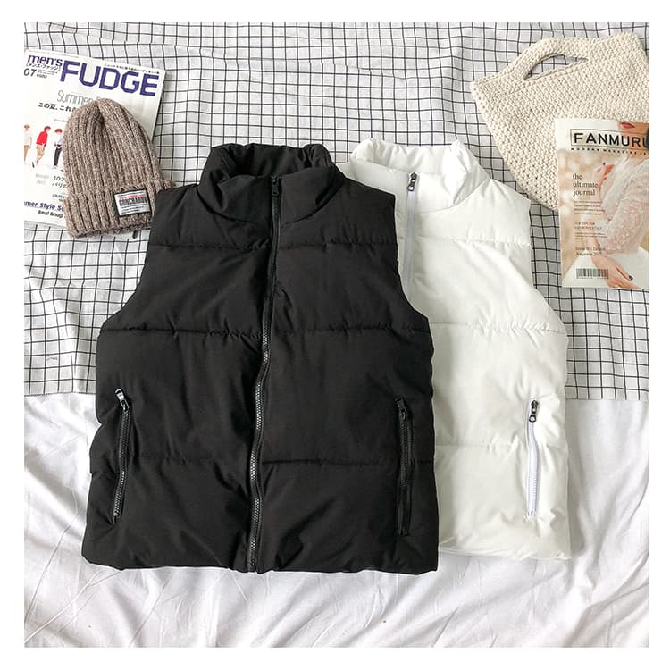 ベスト メンズ スタンドカラー軽量ダウンベスト