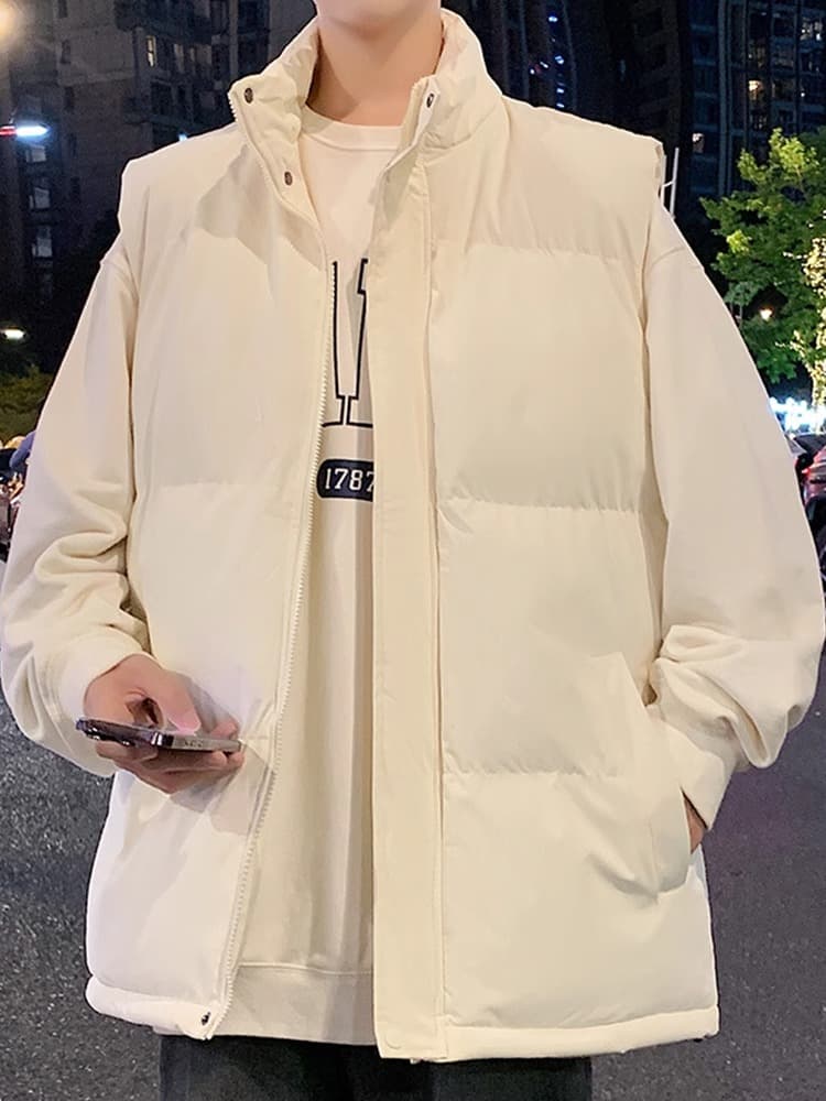 ベスト メンズ ダウン スタンドカラー 軽量ダウンベスト