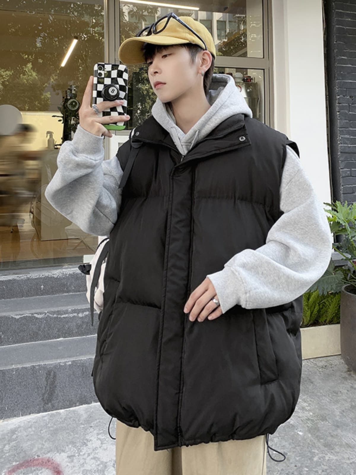 ベスト メンズ ダウン シンプル厚手ボリュームダウンベスト