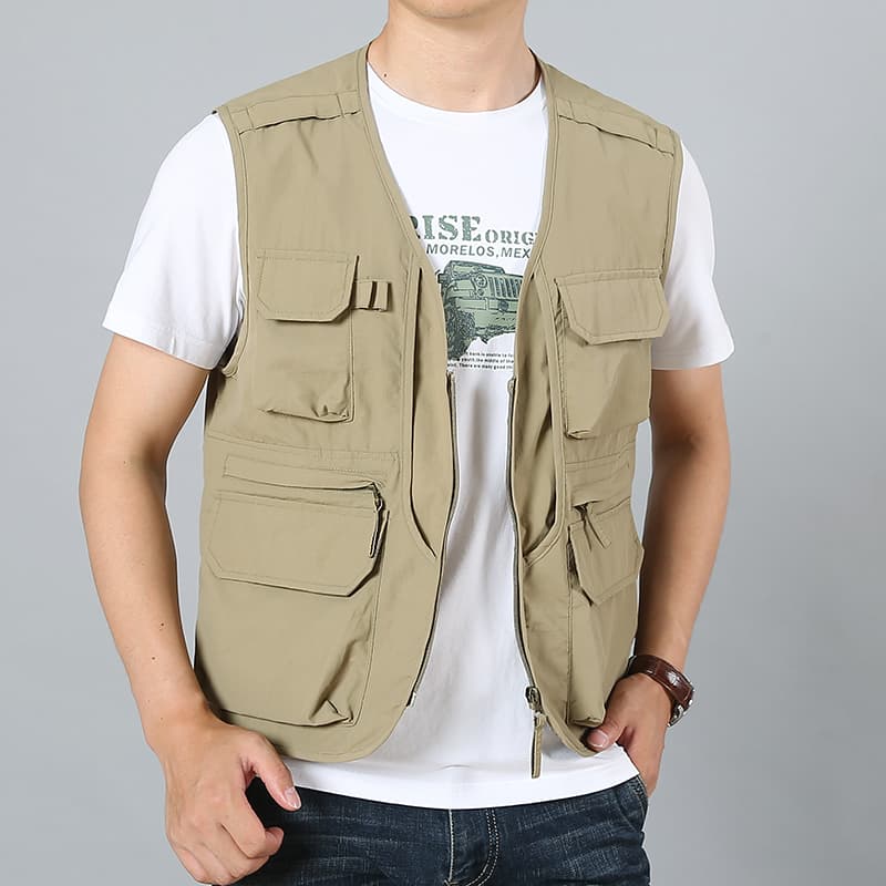 ベスト メンズ ナイロン 多機能ポケット実用ベスト