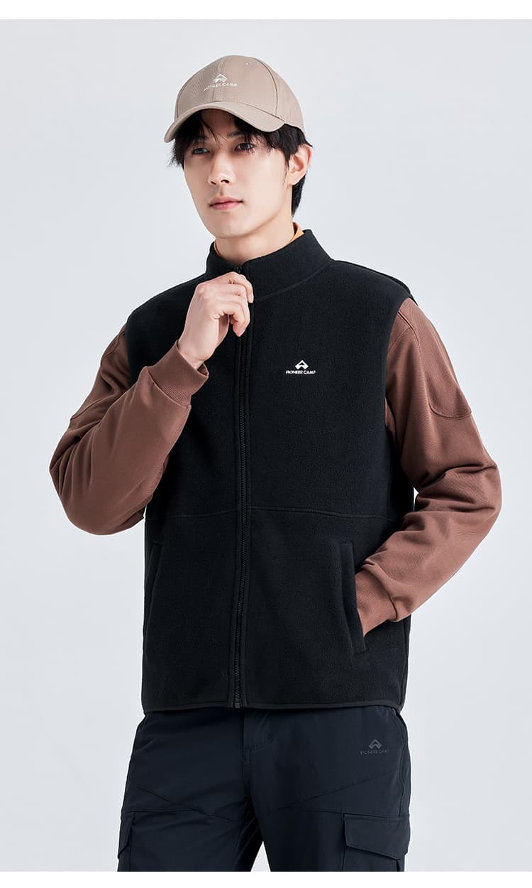 ベスト メンズ フリース 立ち襟シンプル