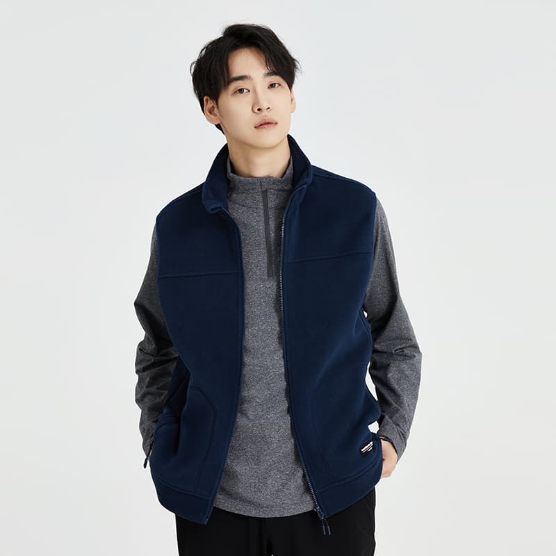 ベスト メンズ フリース スタンドカラー