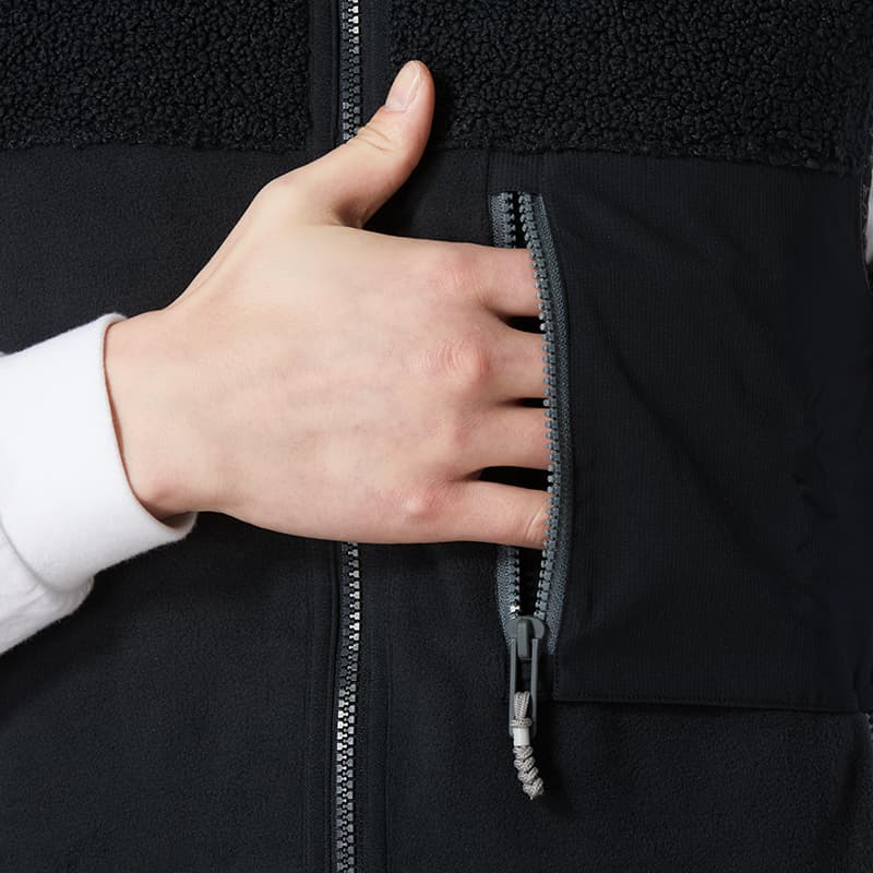 ベスト メンズ  フリース 切り替えスタンドベスト