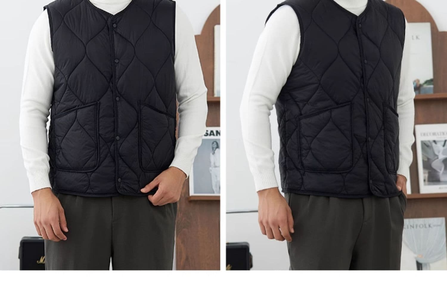 ベスト メンズ 高機能キルティングボアベスト