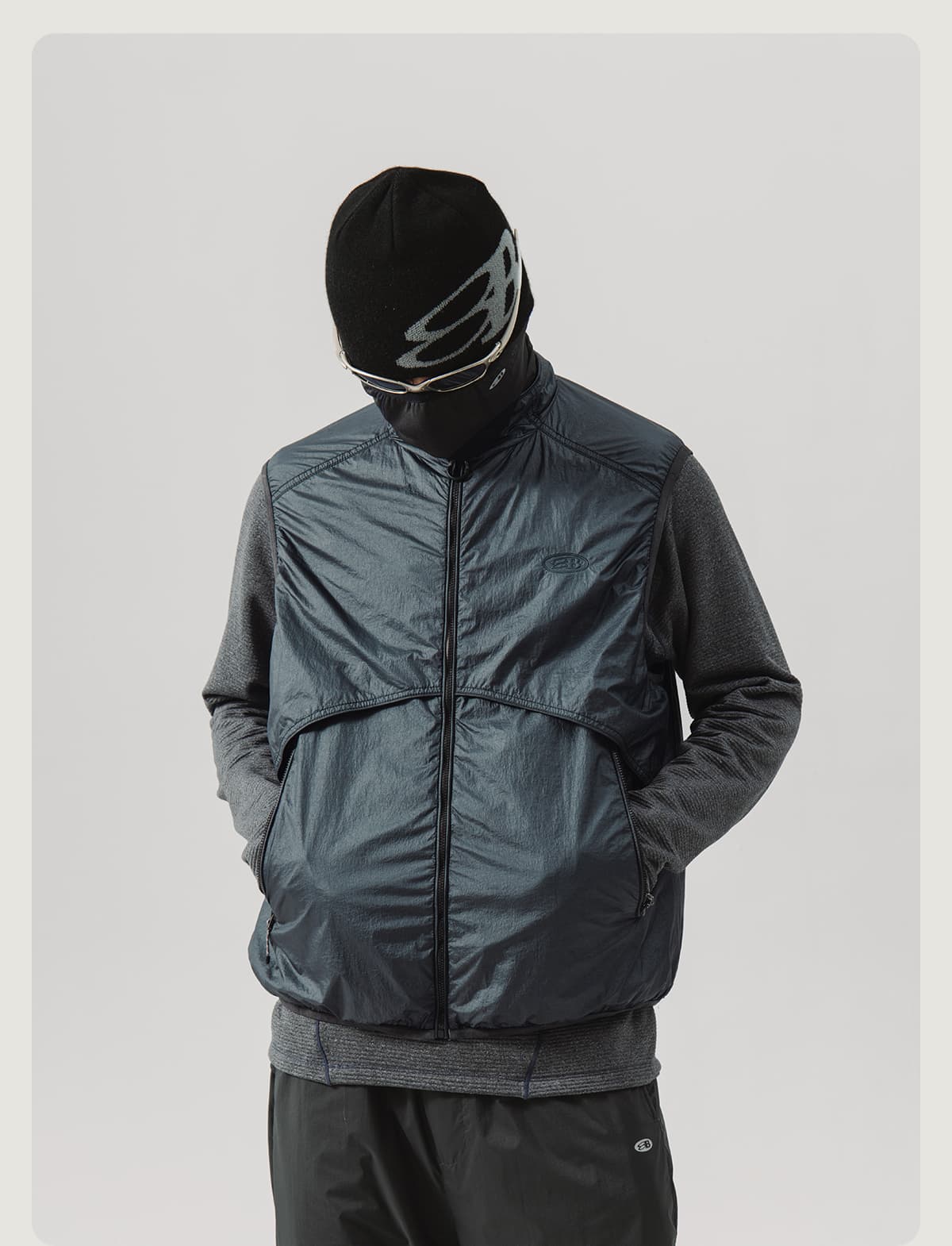 ベスト メンズ ナイロン アーバンデザイン機能性ベスト