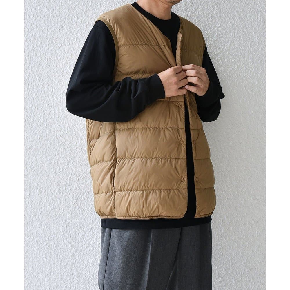 ベスト メンズ ダウン シンプル胸ポケット付きダウンベスト