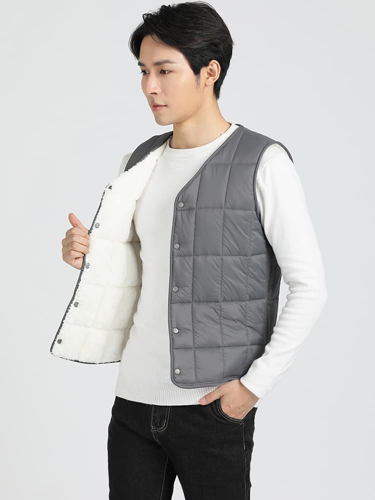 ベスト メンズ 軽量キルティングボアベスト