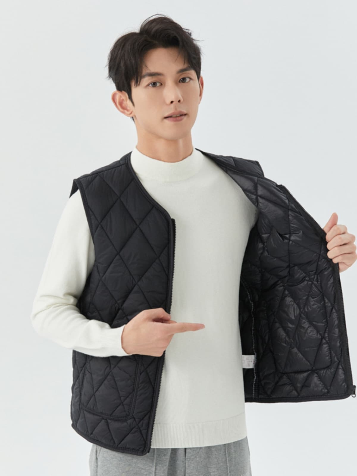 ベスト メンズ キルティング内蔵ダウンベスト