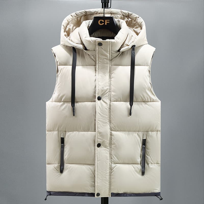 ベスト メンズ 高機能フード付きダウンベスト