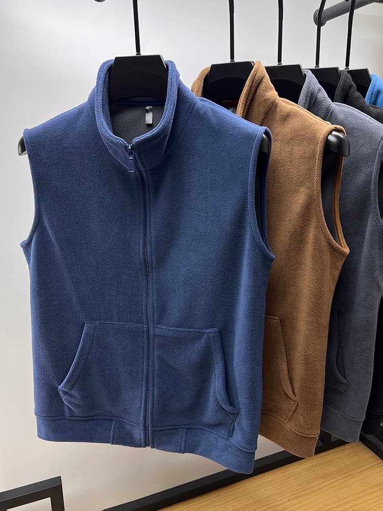 ベスト メンズ スタンドカラー ふわもこベスト