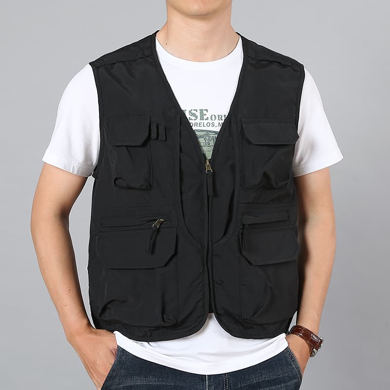 ベスト メンズ ナイロン 多機能ポケット実用ベスト