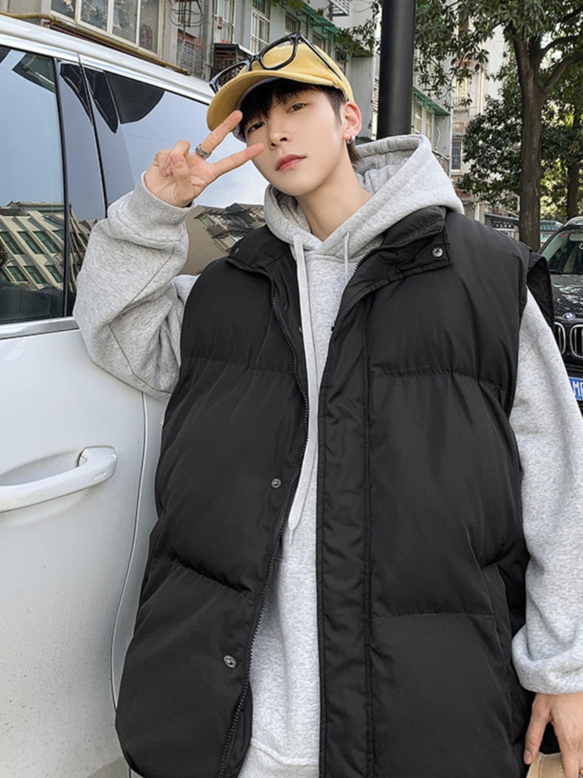 ベスト メンズ ダウン シンプル厚手ボリュームダウンベスト