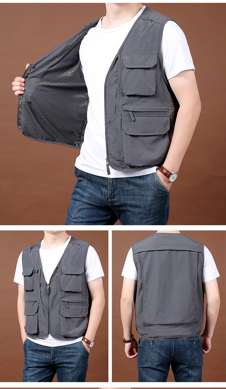 ベスト メンズ 多機能実用ナイロンベスト