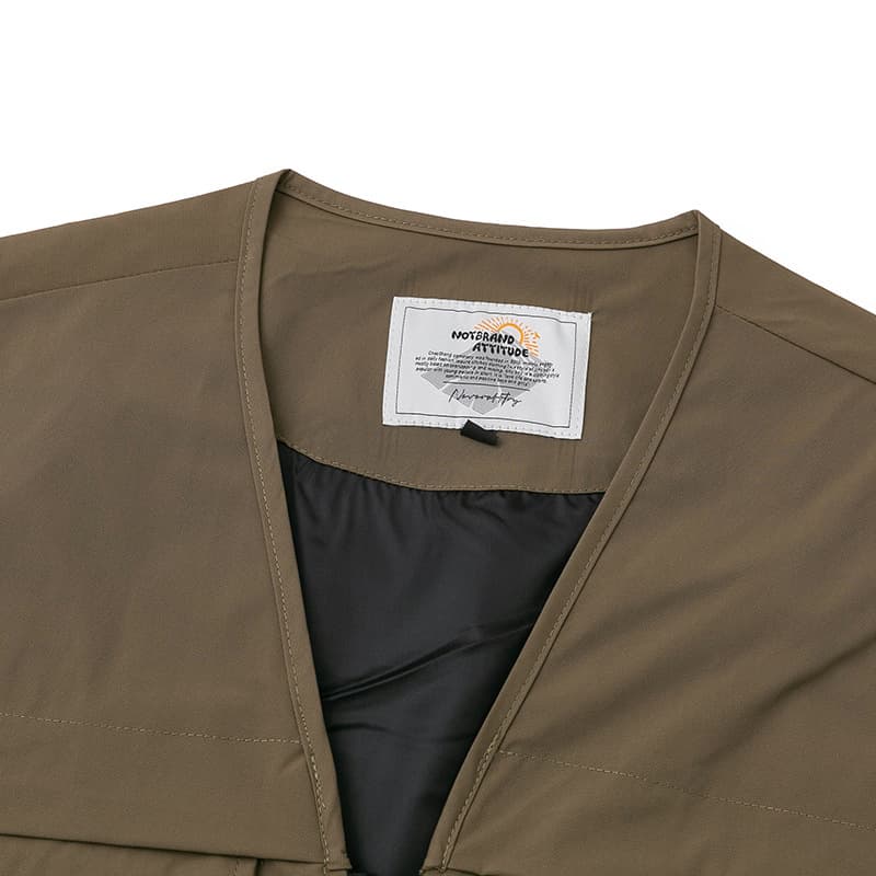 メンズ ベスト 多機能ポケット付きアウトドアベスト アーミーグリーン ナイロン