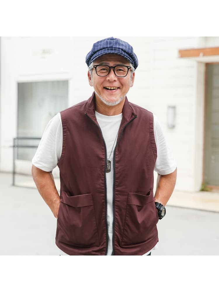 ベスト メンズ シンプル機能性ジップアップベスト