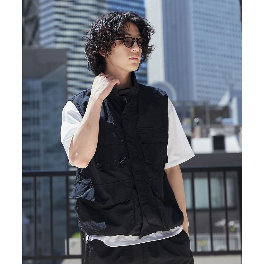 ベスト メンズ ナイロン アーバンマルチポケットベスト