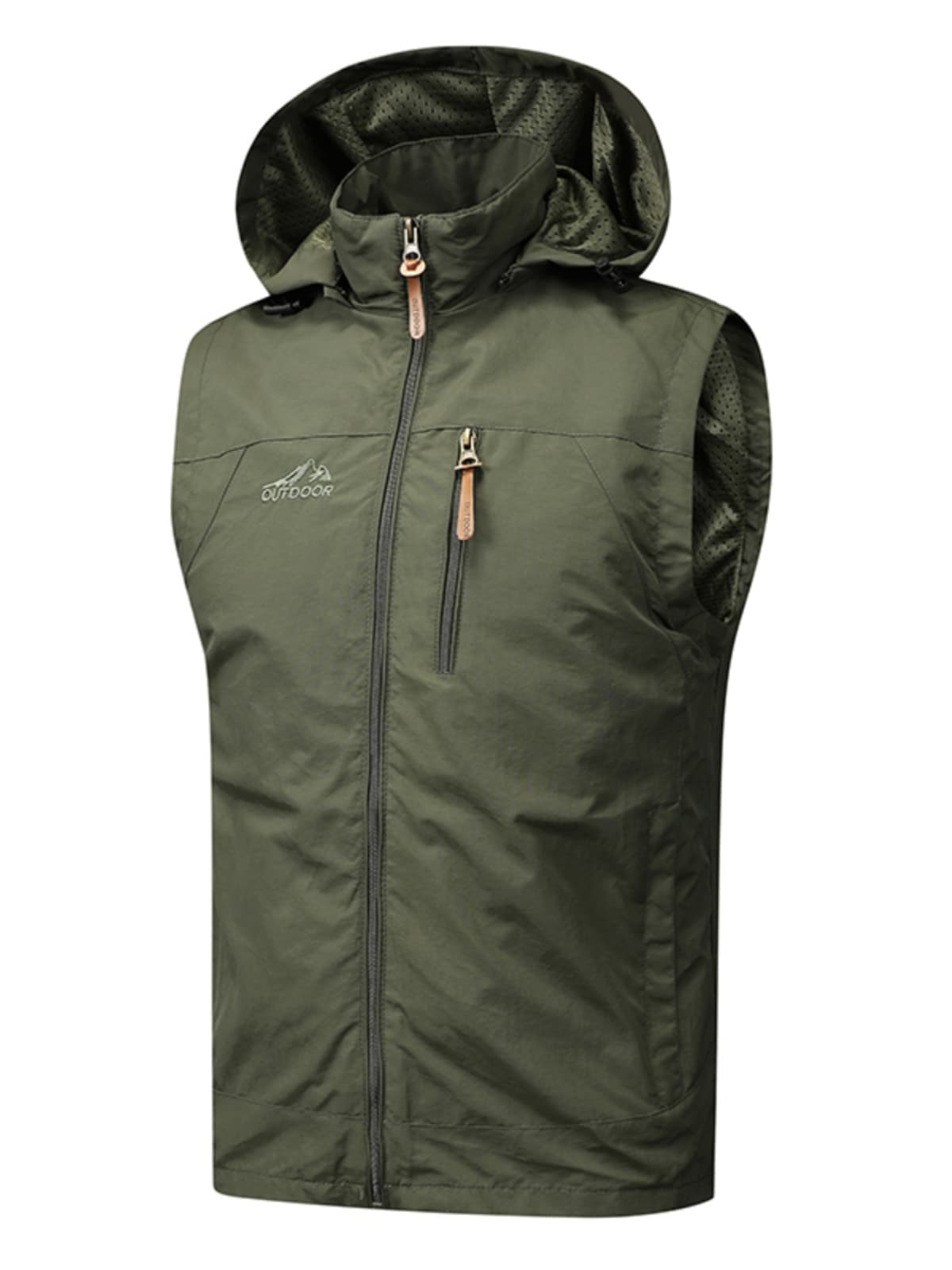 ベスト メンズ アウトドア フード付きナイロンベスト