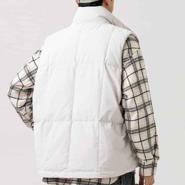 メンズ ベスト ダウン 軽量防寒中綿入り