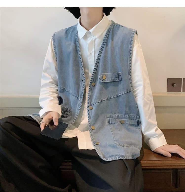 ベスト メンズ デニム 上質素材