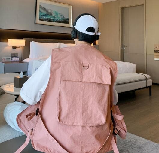 ベスト メンズ メンズ多機能ポケットベスト夏用ワーク
